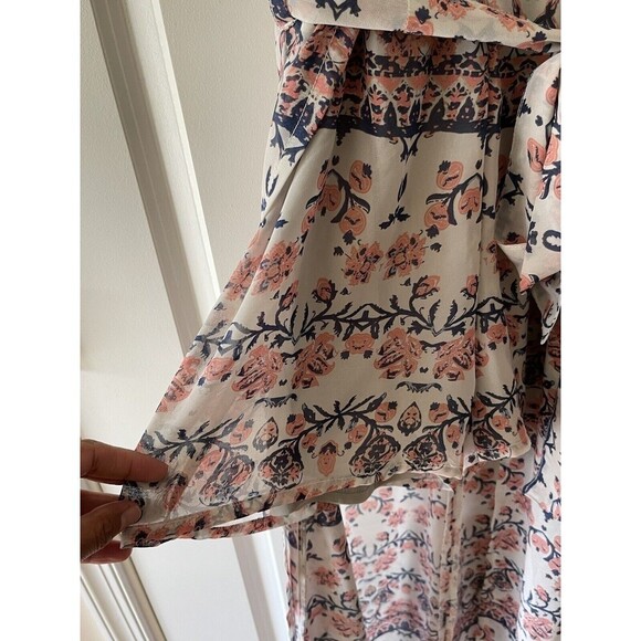 Love At First Sight Size Small Pink Blue Floral Maxi Romper Jumpsuit NWT J25 - Picture 5 of 9